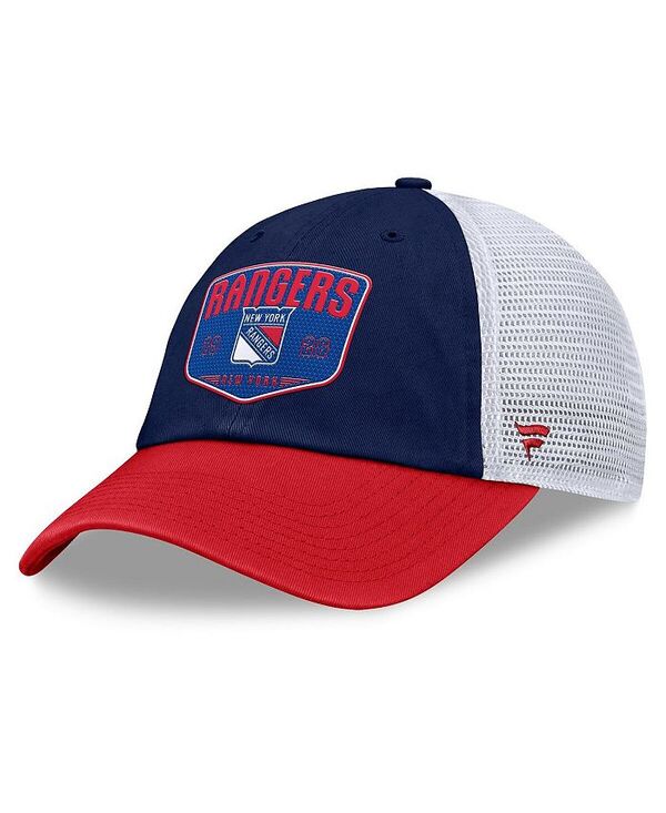 ファナティクス メンズ アクセサリー 帽子 Fanatics Men's Blue New York Rangers Fundamental One-Time Trucker Adjustable Hat Blue ブルー｜ReVida 店