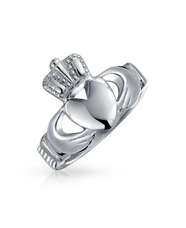 ブリング メンズ 付属物 輪っか ティーシャツ Bling Jewelry Mens Stainless Steel Heart Band Celtic Friendship Ring Silver Gold Tone Claddagh Silver tone しろがね色 ジュエリー・アクセサリー-メンズジュエリー・アクセサリー-指輪・リング