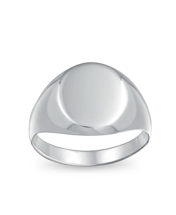 ブリング メンズ 添え物 輪っか Bling Jewelry Basic Simple Initial Monogram Sterling Silver Ring for Men Oval Signet Design Silver a しろがね色