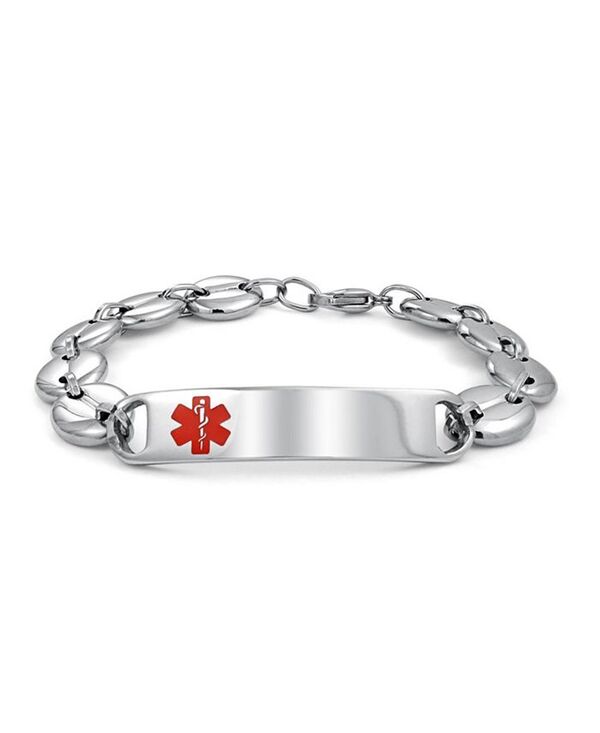 ブリング メンズ アクセサリー ブレスレット・バングル・アンクレット Tシャツ Bling Jewelry Medical ID Bracelet for Men - Marina Anchor Mariner Silver Tone Stainless Steel Silver tone シルバー 8,345円