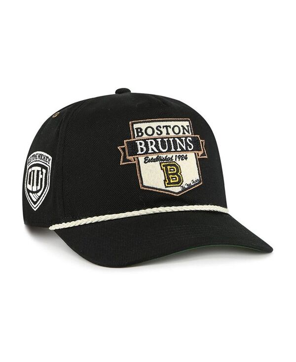 47 ブランド メンズ アクセサリー 帽子 '47 Brand Men's Black Boston Bruins Old Time Hockey Rafter Sure Shot Hitch Adjustable Hat Black ブラック｜ReVida 店