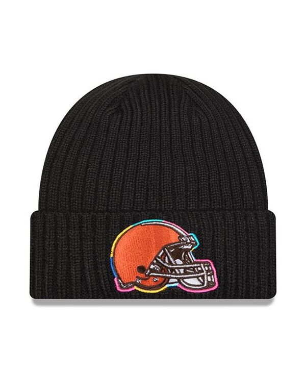 ニューエラ メンズ アクセサリー 帽子 ニット New Era Men's Black Cleveland Browns 2024 NFL Crucial Catch Cuffed Knit Hat Black ブラック
