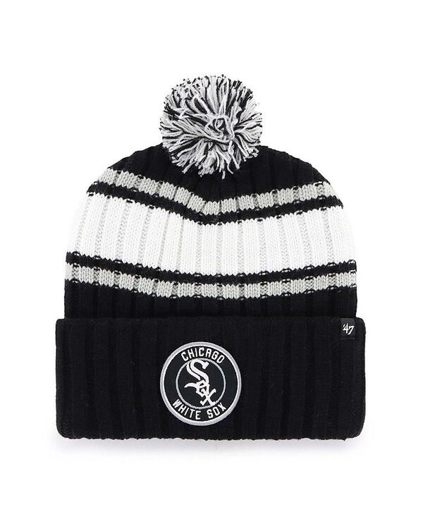 47 ブランド メンズ アクセサリー 帽子 ニット '47 Brand Men's Black Chicago White Sox Plateau Cuffed Knit Hat with Pom Black ブラック