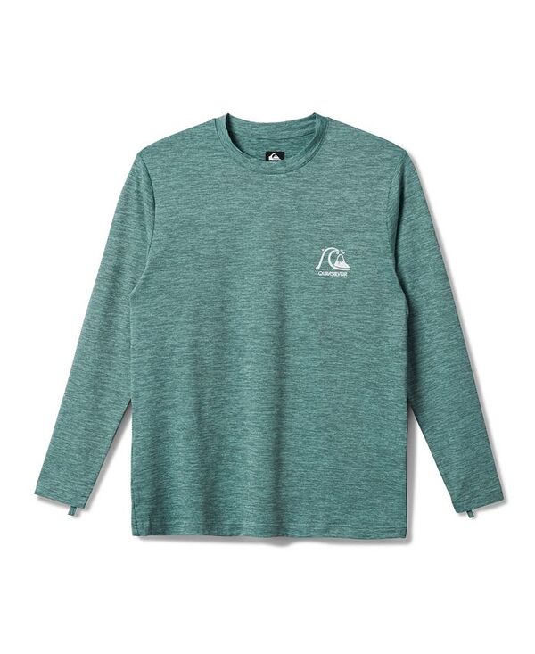 クイックシルバー メンズ トップス Tシャツ ロゴ Quiksilver Men's Dna Logo Surf Long Sleeve Tee Jade Heather ヘザー