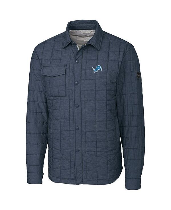 カッターアンドバック メンズ アウター ジャケット・ブルゾン トール シャツ ジャケット Cutter & Buck Men's Charcoal Detroit Lions Big Tall Rainier Shirt Jacket Charcoal チャコール