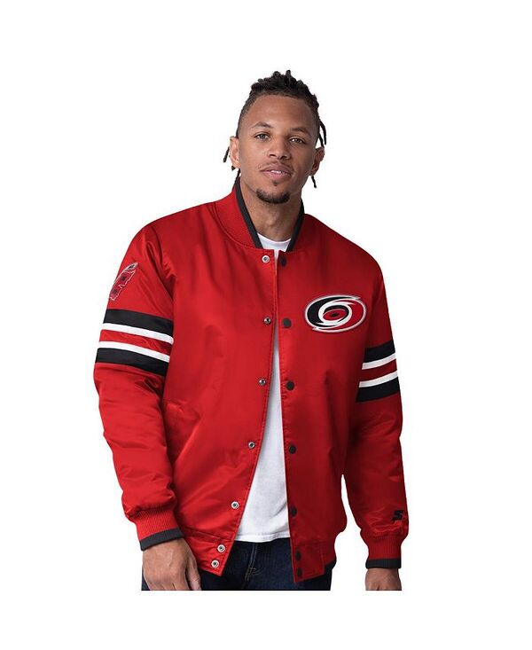 スターター メンズ アウター ジャケット・ブルゾン ジャケット Starter Men's Red Carolina Hurricanes Scout I Full-Snap Varsity Jacket Red レッド