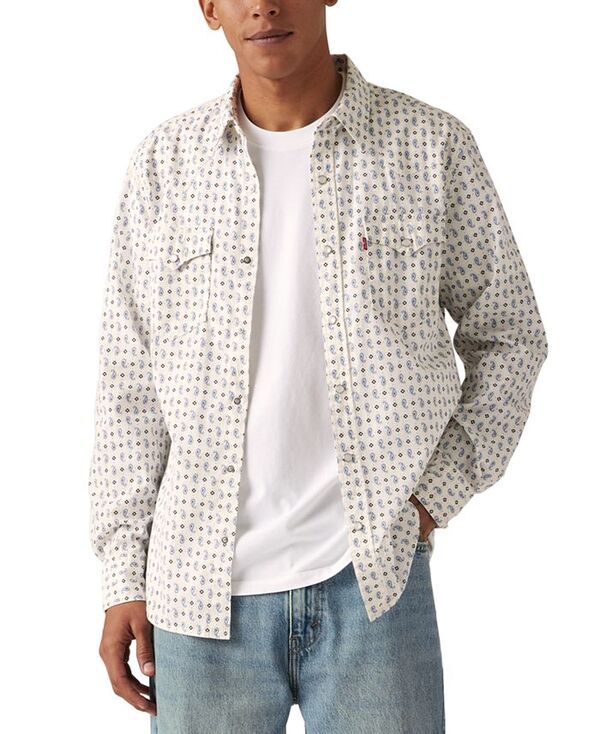 リーバイス メンズ トップス シャツ Levi's Men's Classic Standard Fit Western Shirt Egret
