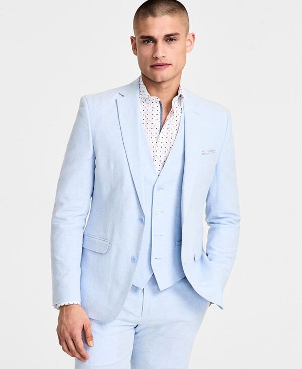 赤ちょうちんスリー メンズ アウター 上衣・上衣 上衣 Bar III Men\u0027s Slim-Fit Notch-Lapel Suit Jacket Powder Blue 青色 コート・ジャケット-メンズファッション