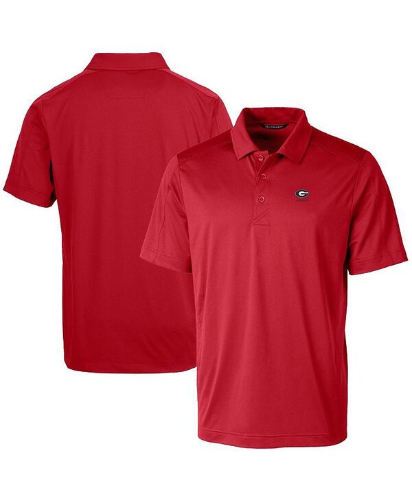 カッターアンドバック メンズ トップス ポロシャツ ロゴ Cutter & Buck Men's Georgia Bulldogs Alumni Logo Prospect Textured Stretch Polo Red レッド