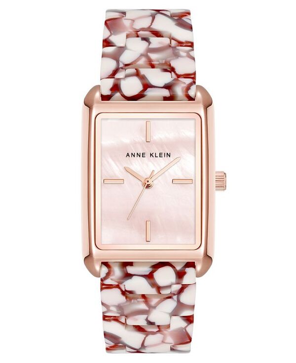 アンクライン レディース アクセサリー 腕時計 Anne Klein Women's Quartz Red and Pink Acetate Bracelet Watch 26mm Red Pink and Rose Gold-Tone レッド
