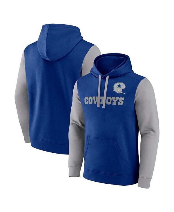 ファナティクス メンズ アウター パーカー・スウェット フリース パーカー Fanatics Men's Royal Dallas Cowboys Fleece Pullover Hoodie Royal Gray グレー
