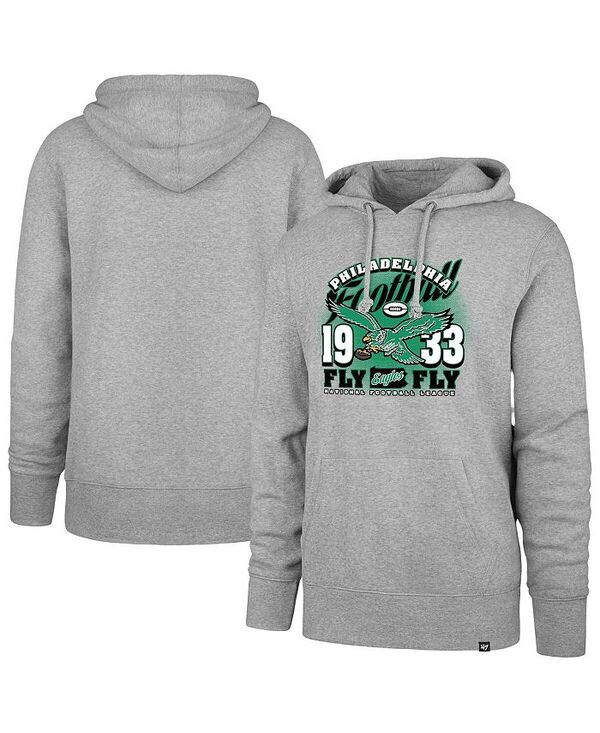 47 ブランド メンズ アウター パーカー・スウェット パーカー '47 Brand Men's Gray Philadelphia Eagles Regional Headline Pullover Hoodie Gray グレー｜ReVida 店