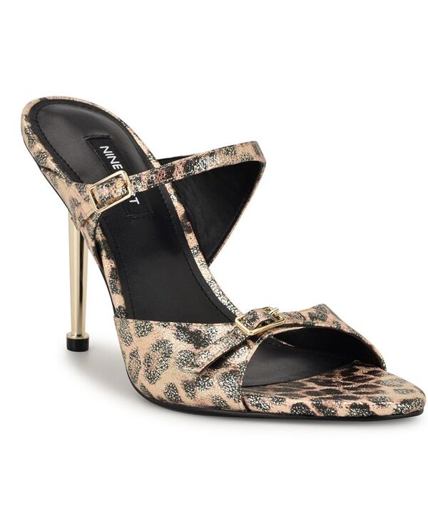 ナインウェスト レディース シューズ サンダル Nine West Women's Reida Open Toe Dress Sandals Gold Shimmer Leopard ゴールド