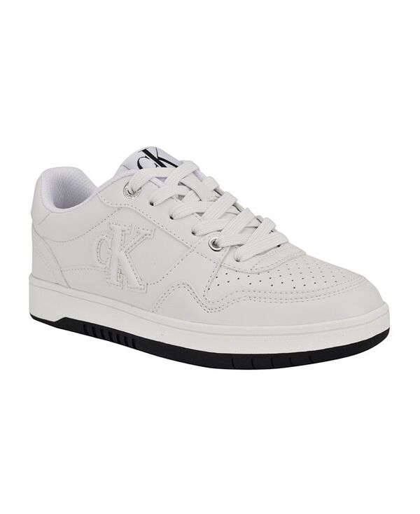 カルバンクライン レディース シューズ スニーカー スピード競技 ロゴタイプ Calvin Klein Women\u0027s Henlea Logo Lace-Up Casual Sneakers White 白いこと