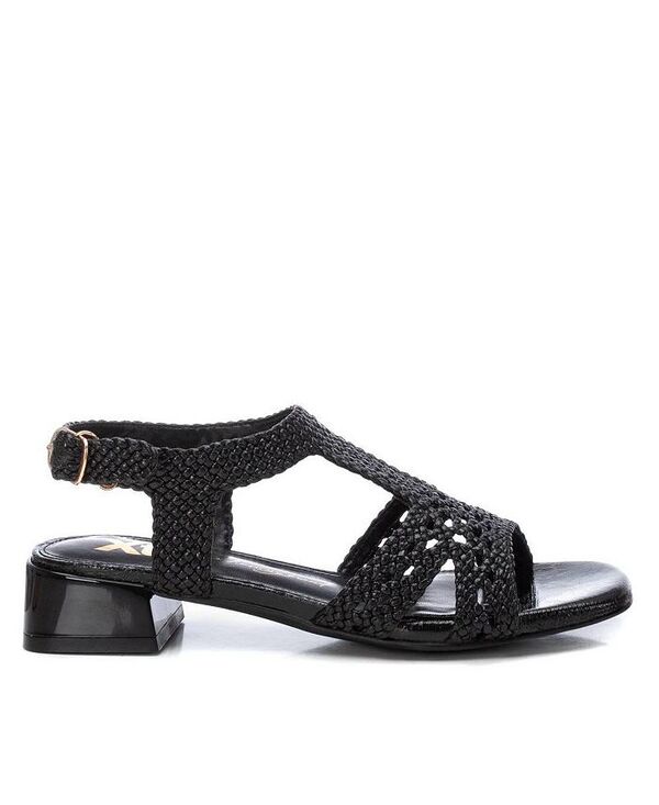 キシタイ レディース シューズ サンダル ヒール XTI Women's Low Heel Sandals Black ブラック｜ReVida 店