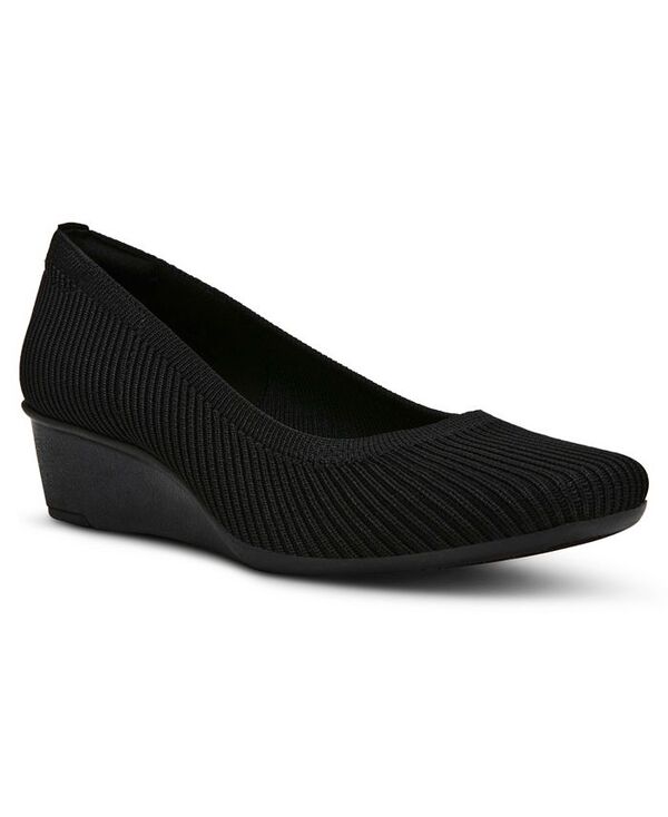 アンクライン レディース シューズ パンプス Anne Klein Women's Wisher Wedge Slip On Flats Black Knit ブラック