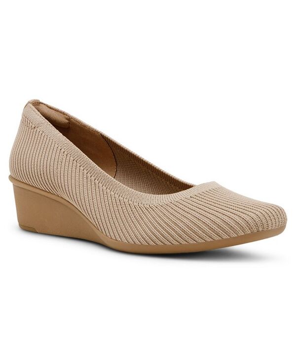 アンクライン レディース シューズ パンプス Anne Klein Women's Wisher Wedge Slip On Flats Tan Knit タン