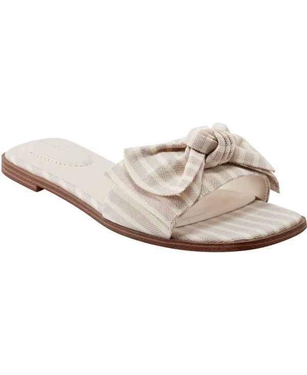 バンドリーノ レディース シューズ サンダル Bandolino Women's Violeta Bow Flat Slide Sandals Light Natural Stripe ストライプ 18,735円