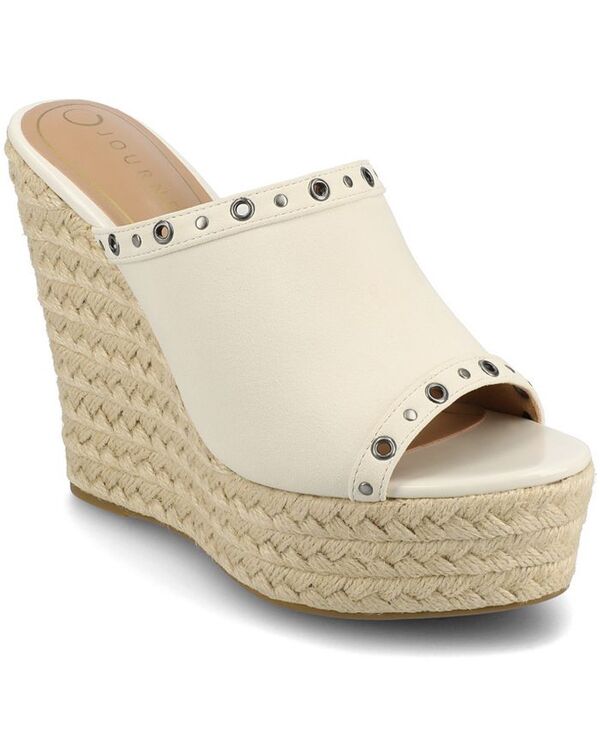 ジュルネ コレクション レディース シューズ サンダル プラットフォーム Journee Collection Women's Yari Platform Espadrille Wedge Sandals White ホワイト