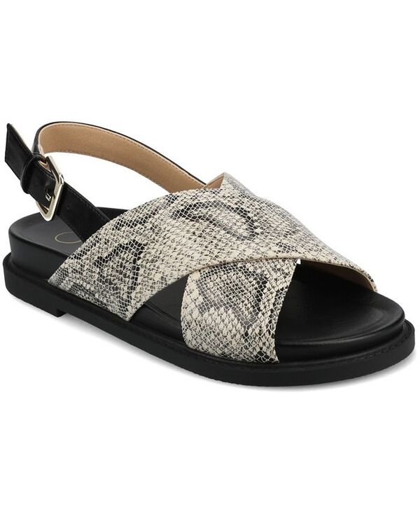ジュルネ コレクション レディース シューズ サンダル Journee Collection Women's Marinna Round Toe Flat Sandals Snake｜ReVida 店