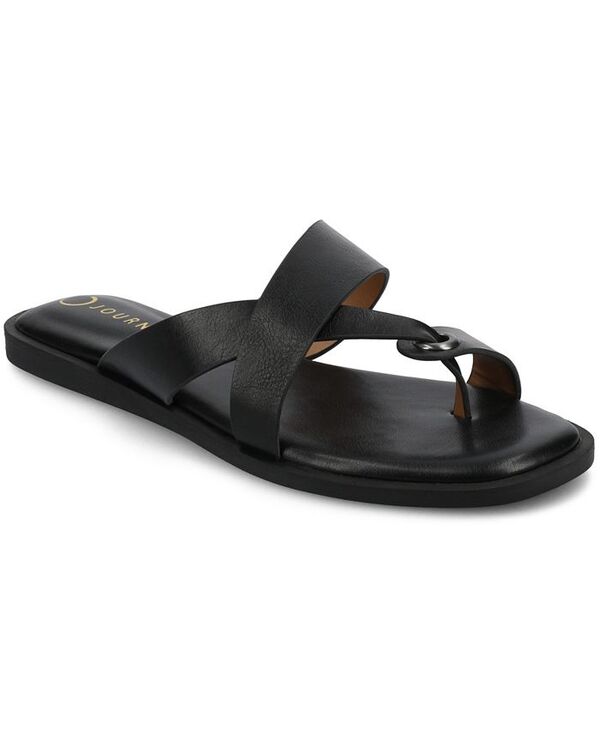 ジュルネ コレクション レディース シューズ サンダル Journee Collection Women's Prizzie Multi Strap Flat Sandals Black ブラック|ReVida 店