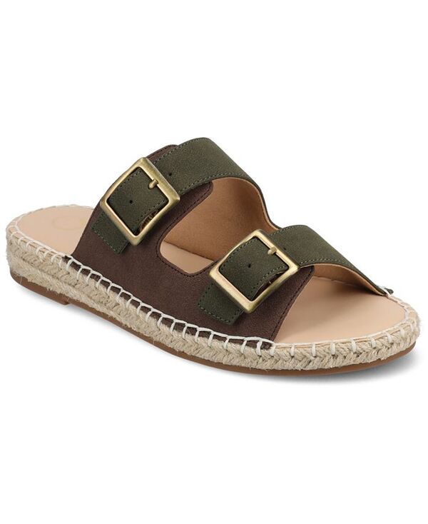 ジュルネ コレクション レディース シューズ サンダル Journee Collection Women's Tresah Double Strap Espadrille Sandals Olive オリーブ｜ReVida 店