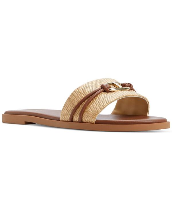 アルド レディース シューズ サンダル ALDO Women's Vasia Hardware-Trim Slide Flat Sandals Natural Multi マルチカラー|ReVida 店