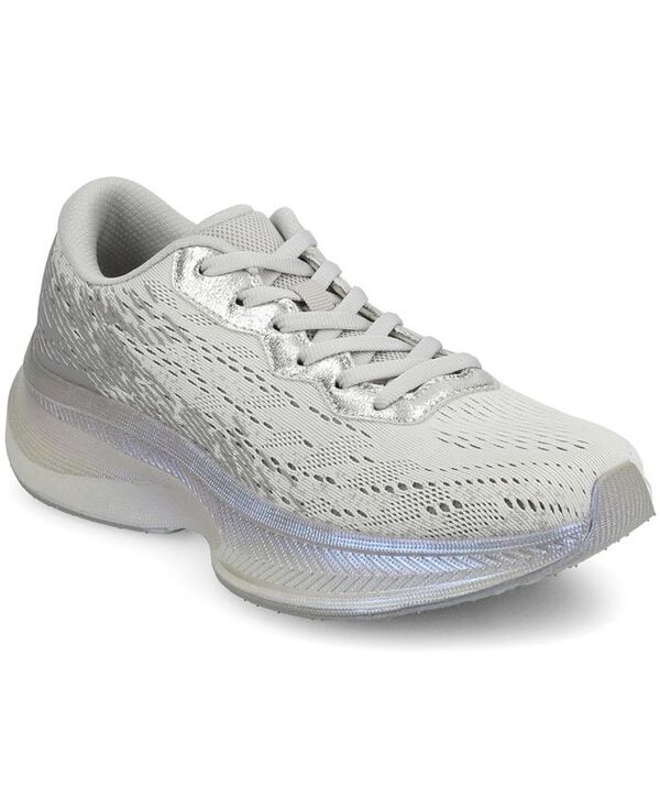ジュルネ 寄せあわせ レディース シューズ スニーカー スピード競技 Journee Collection Women\u0027s Blume Casual Lace-Up Sneakers Silver しろがね色