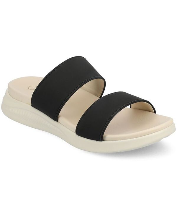 ジュルネ コレクション レディース シューズ サンダル Journee Collection Women's Janis Slip-On Wedge Sandals Black ブラック｜ReVida 店 13,476円
