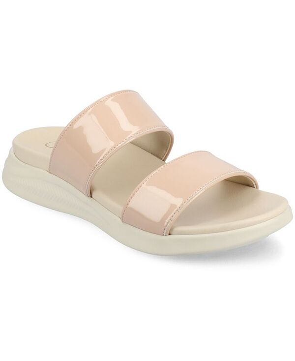 ジュルネ コレクション レディース シューズ サンダル Journee Collection Women's Janis Slip-On Wedge Sandals Patent Nude｜ReVida 店