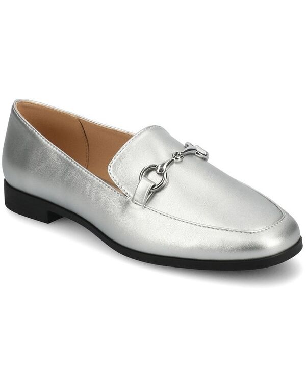 ジュルネ 寄せあわせ レディース シューズ パンプス 置き目毛革 Journee Collection Women\u0027s Lacie Slip-On Loafers Silver しろがね色 レディース靴-靴-パンプス