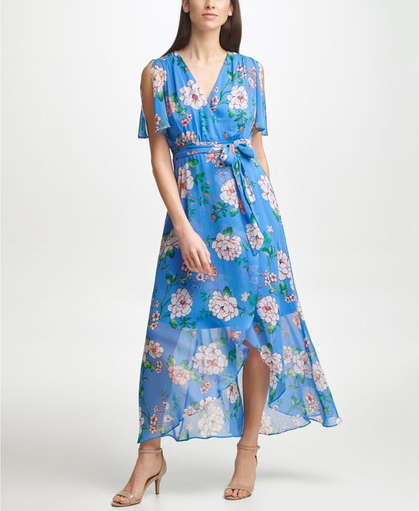 レディースファッション ワンピース ジェシカハワード レディース Multi Blue Dress Faux Wrap Floral Print Petite トップス ワンピース 超話題新作 Cnetuh Com