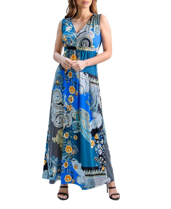 安い 楽天市場 24セブンコンフォート レディース ワンピース トップス Women S Paisley Sleeveless V Neck Maxi Dress Multi Revida 楽天市場店 代引不可 Advance Com Ec