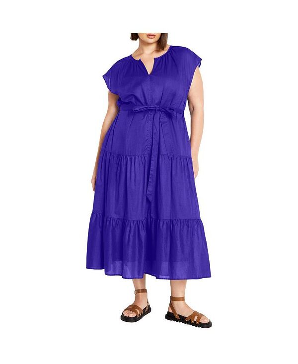 シティーシック レディース トップス ワンピース CITY CHIC Women's Kasbah Plain Dress Royal