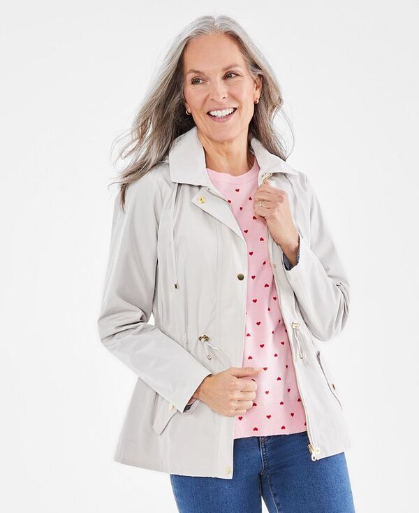スタイルアンドコー レディース アウター ジャケット・ブルゾン Style & Co Women's Hooded Anorak Stonewall|ReVida 店