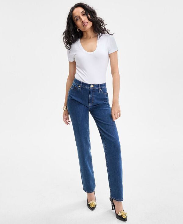 アイ.エヌ.シー インターナショナル コンセプト レディース トップス シャツ リブ I.N.C. International Concepts Women's Ribbed Scoop-Neck Top Bright White ホワイト