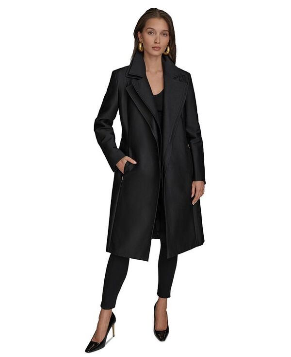 ダナ キャラン ニューヨーク レディース アウター ジャケット・ブルゾン コート Donna Karan New York Women's Double-Collar Trench Coat Black ブラック|ReVida 店