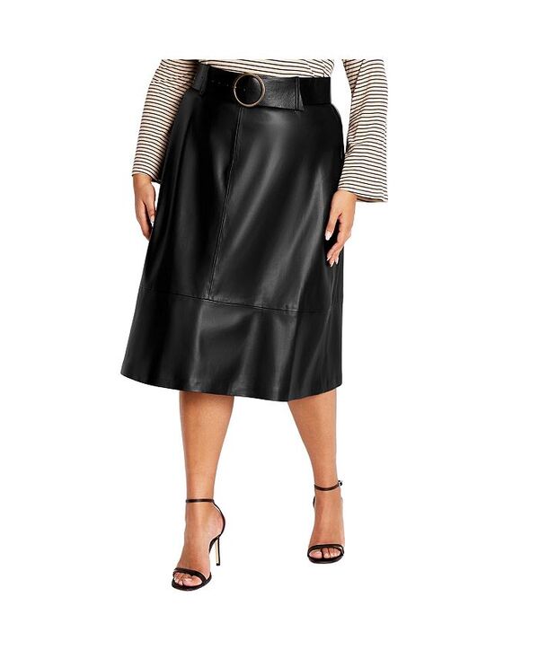 シティーシック レディース ボトムス スカート プラスサイズ CITY CHIC Plus Size Untamed Skirt Black ブラック
