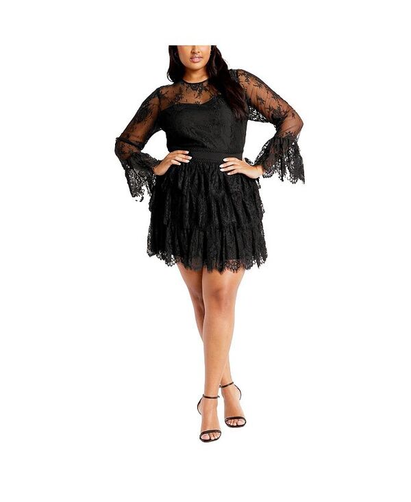 シティーシック レディース トップス ワンピース プラスサイズ CITY CHIC Plus Size Logan Dress Black ブラック