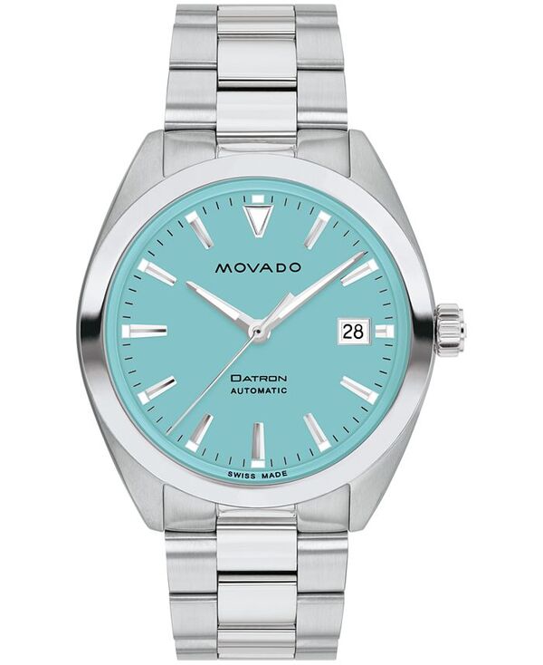 モバド メンズ アクセサリー 腕時計 Tシャツ Movado Men's Datron Swiss Auto Silver Tone Stainless Steel Watch 40mm Silver-Tone シルバー｜ReVida 店