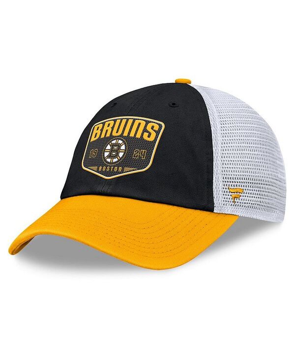 ファナティクス メンズ アクセサリー 帽子 Fanatics Men's Black Boston Bruins Fundamental One-Time Trucker Adjustable Hat Black ブラック