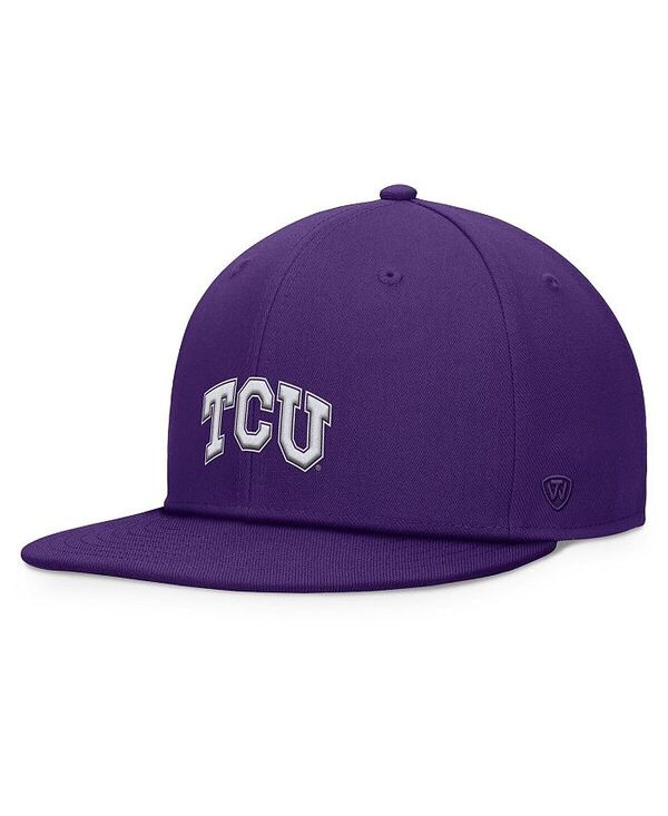 トップオブザワールド メンズ アクセサリー 帽子 Top of the World Men's Purple TCU Horned Frogs Fundamental Snapback Hat Purple パープル