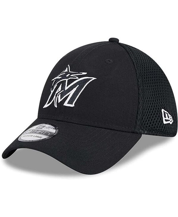 ニューエラ メンズ アクセサリー 帽子 New Era Men's Miami Marlins Neo 39THIRTY Flex Hat Black ブラック