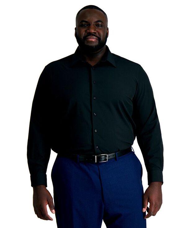 ハガー メンズ トップス シャツ トール Haggar Big & Tall Men ’ s Smart Wash&reg; Classic Fit Dress Shirt Black ブラック