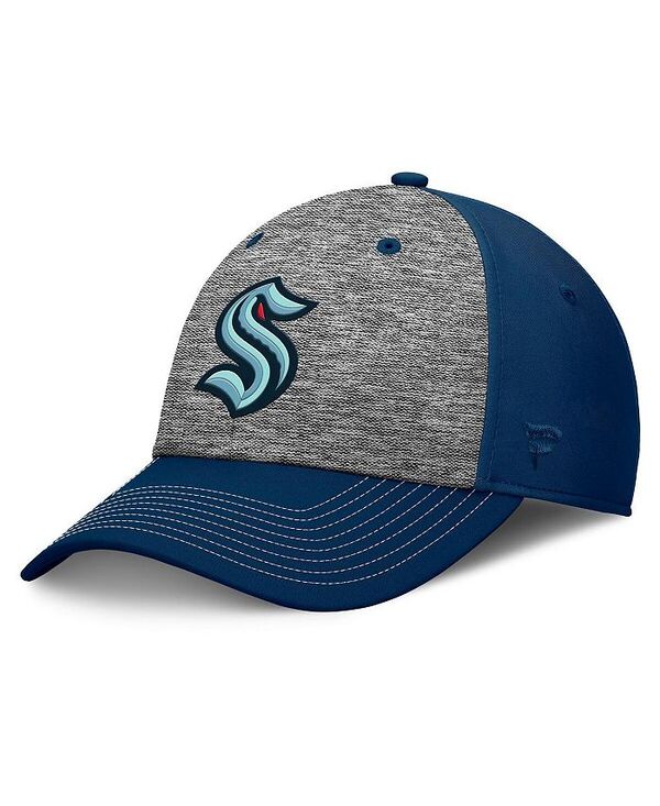 ファナティクス メンズ アクセサリー 帽子 Fanatics Men's Gray/Navy Seattle Kraken Fundamental Top Shelf 2-Tone Flex Hat Gray Navy グレー