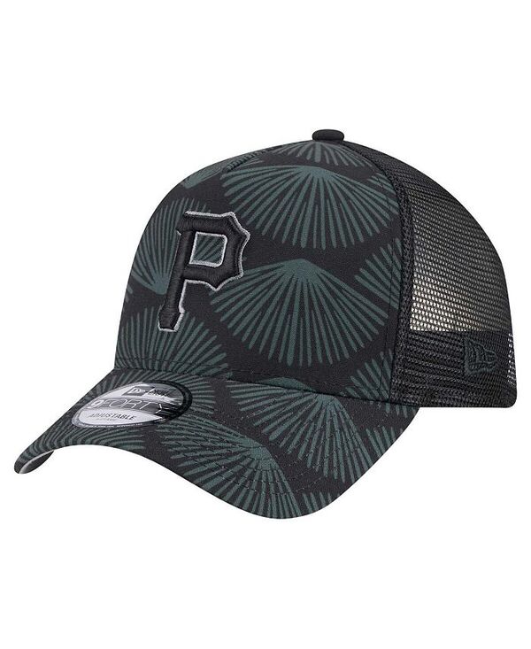 ニューエラ メンズ アクセサリー 帽子 New Era Men's Black Pittsburgh Pirates 9FORTY A-Frame Trucker Adjustable Hat Black ブラック