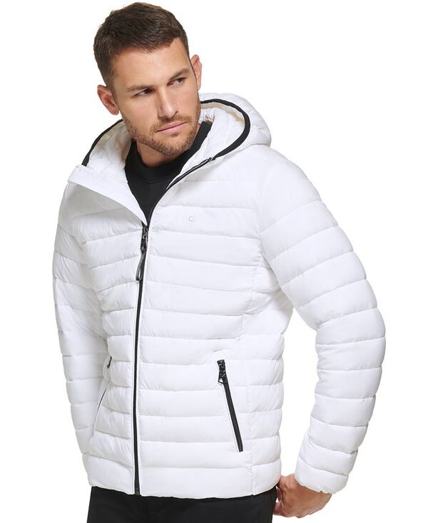 カルバンクライン メンズ アウター ジャケット・ブルゾン キルティング ジャケット Calvin Klein Men's Hooded & Quilted Packable Jacket White ホワイト
