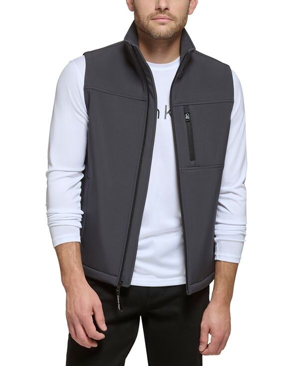 カルバンクライン メンズ アウター ジャケット・ブルゾン ベスト Calvin Klein Men's Infinite Stretch Soft Shell Vest Iron