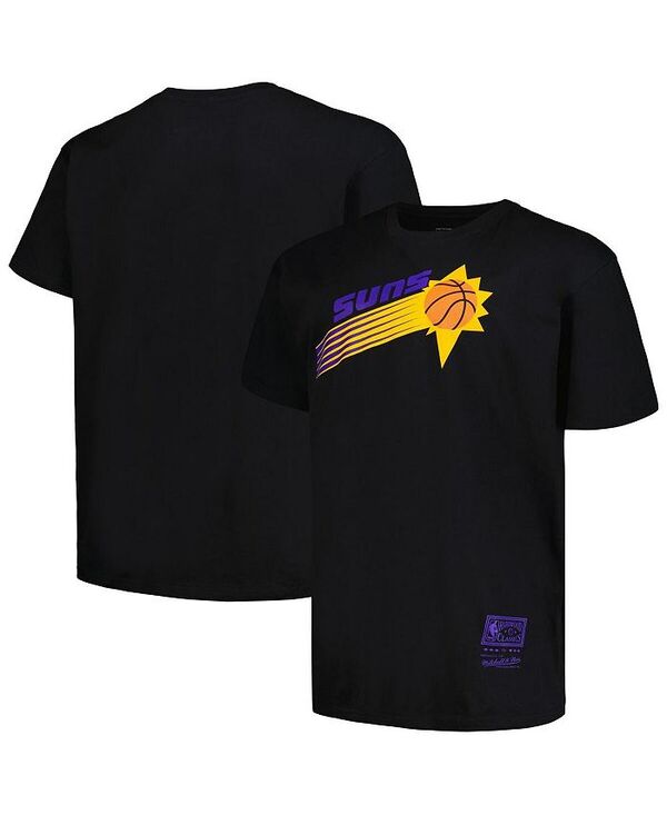 ミッチェル&ネス メンズ トップス Tシャツ ヴィンテージ トール シャツ ロゴ Mitchell & Ness Men's Black Distressed Phoenix Suns Big and Tall Hardwood Classics Vintage-Like Logo T-shirt Black ブラック