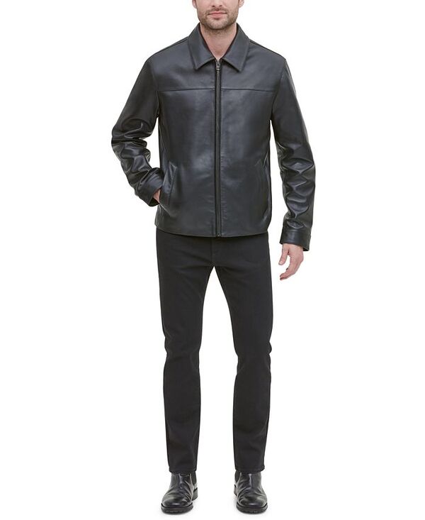 コールハーン メンズ アウター ジャケット・ブルゾン レザー ジャケット Cole Haan Men\'s Leather Jacket Black ブラック|ReVida 店